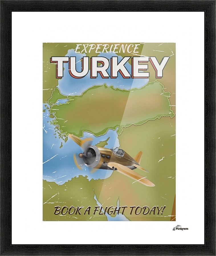 Turkey vintage travel poster Picture Frame print