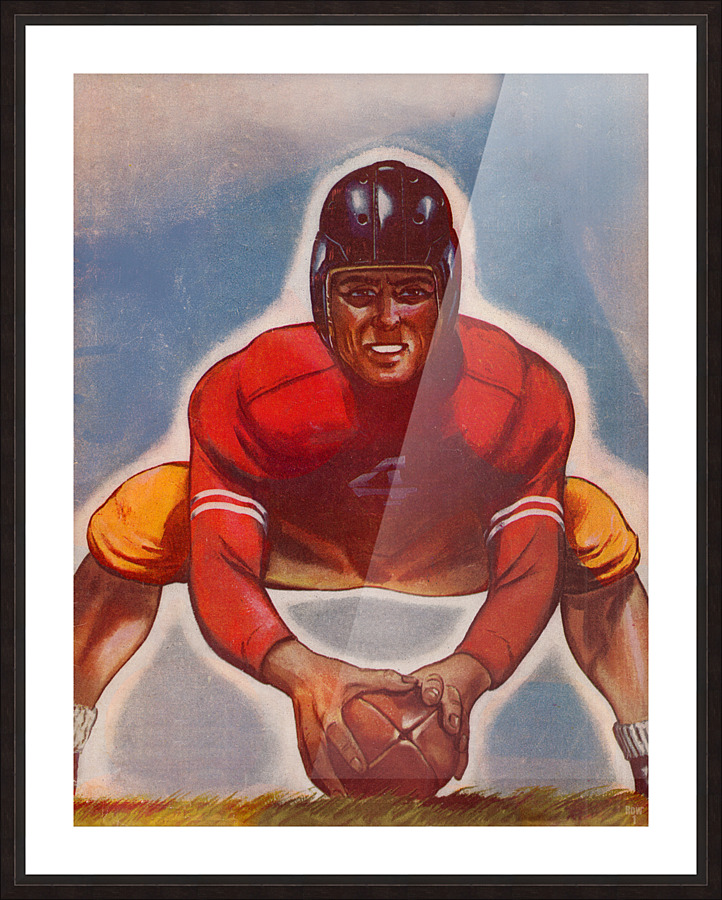 1947 Football Center Art Picture Frame print