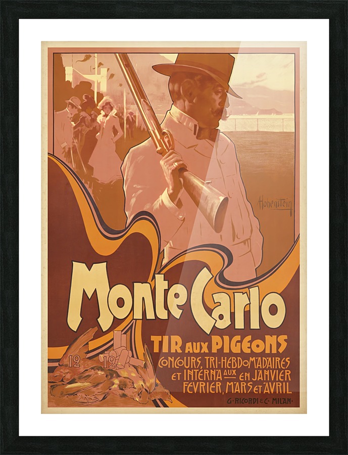 Monte Carlo Tir Aux Pigeons Picture Frame print