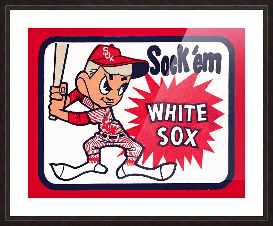 1978 Sock Em White Sox Art Metal Sign Picture Frame print