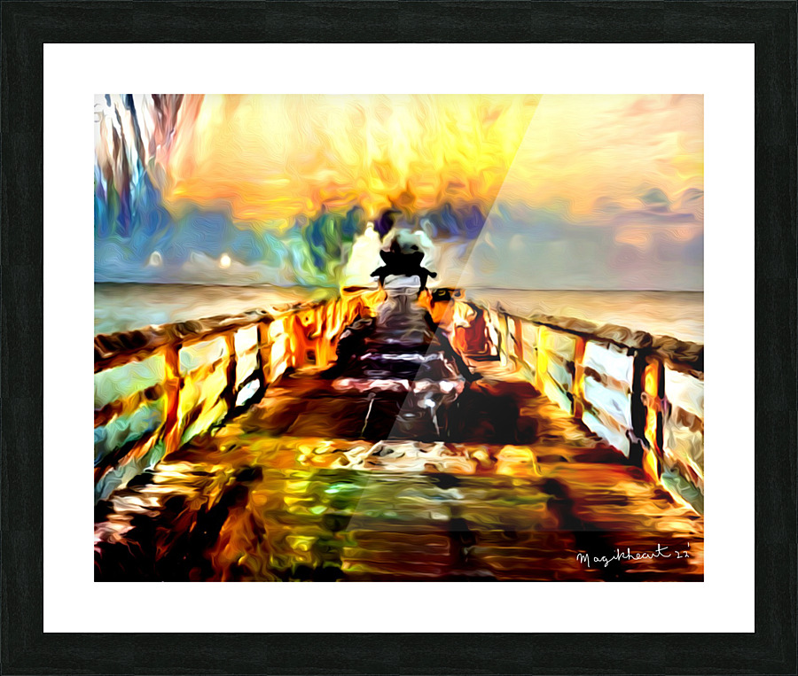 Naples Pier Painted Photography Art  Picture Frame print