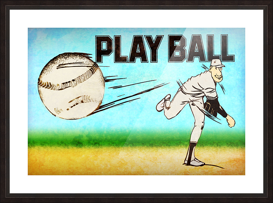 1975 Play Ball Baseball Art Picture Frame print