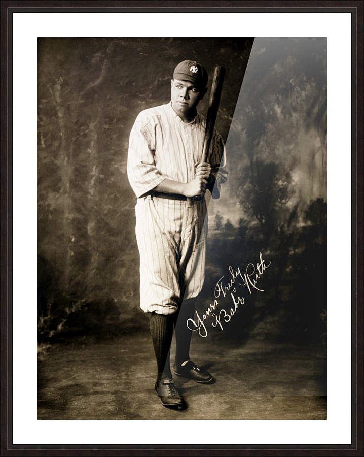 1920 Yours Truly Babe Ruth Photo Picture Frame print