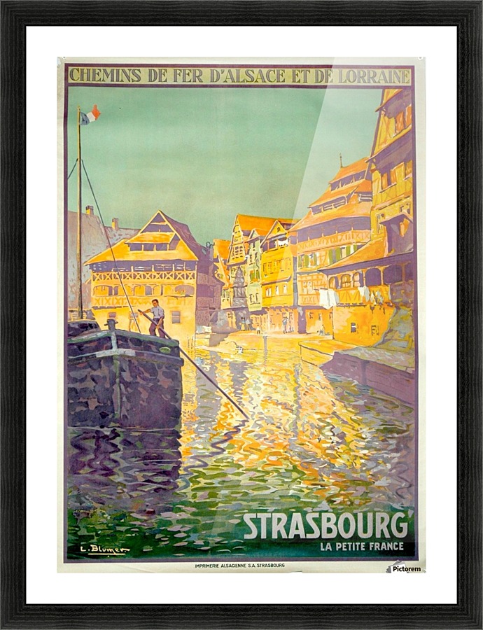 Strasbourg travel poster in 1930 Picture Frame print