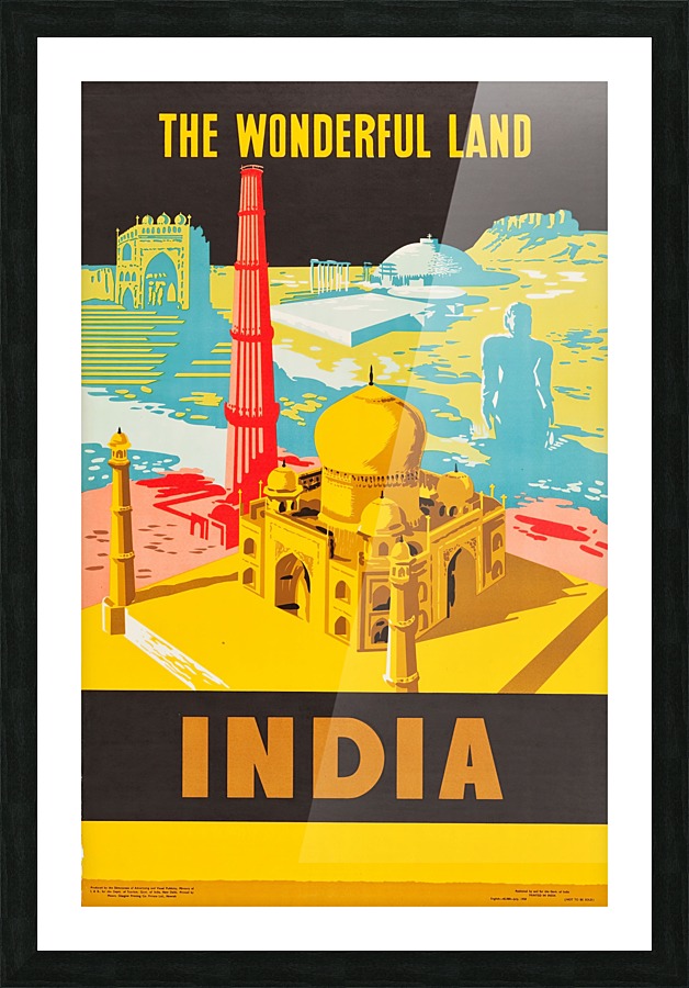 The Wonderful Land India Travel Poster Picture Frame print