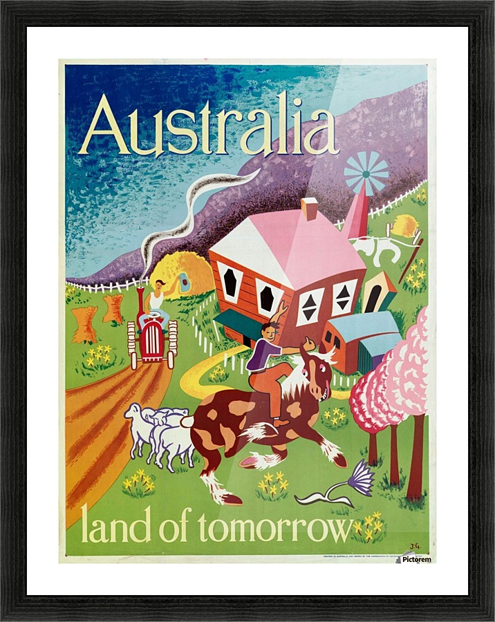 Australia Land of Tomorrow poster  Framed Print Print
