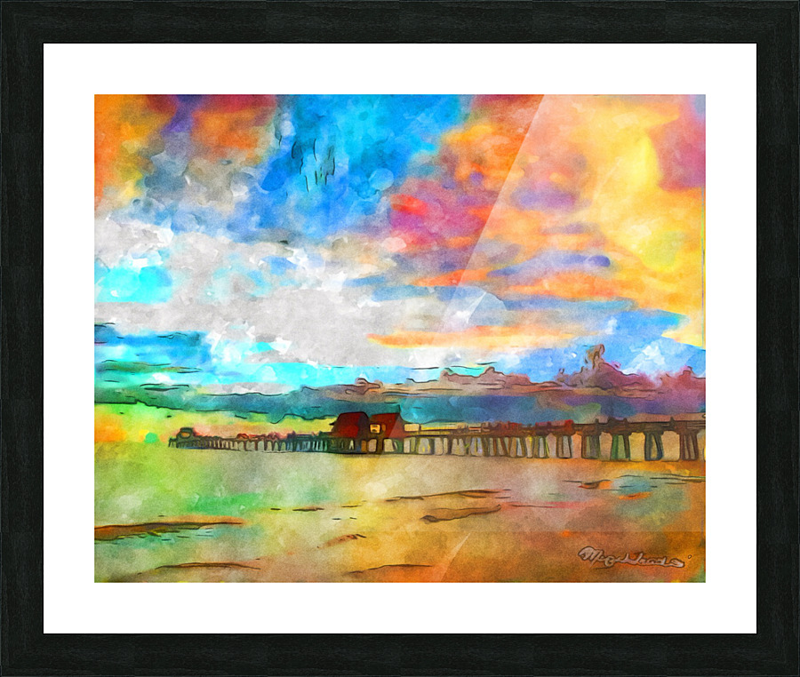 Naples Pier Soft Watercolor Style Picture Frame print