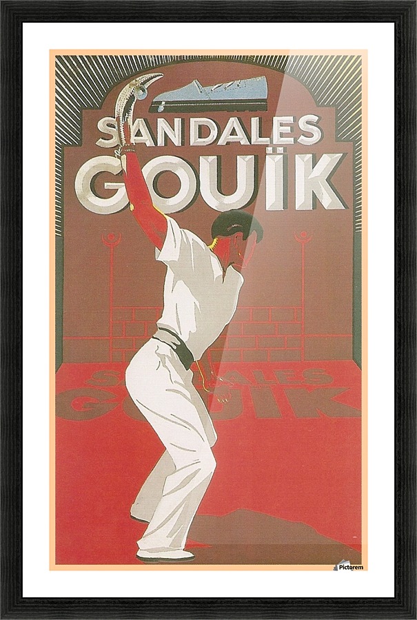 Sandales Gouik vintage poster Picture Frame print
