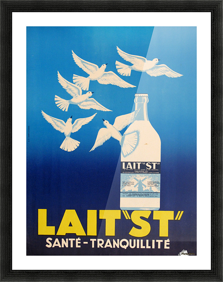 Lait Sante Tranquillite Poster  Framed Print Print