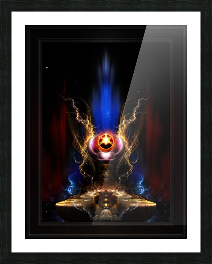 Signet Orb Spacescape Fantasy Fractal Art Composition by Xzendor7 Picture Frame print