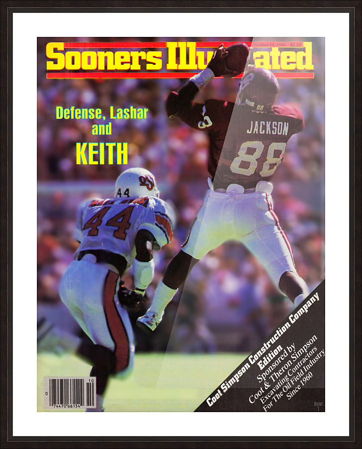 1986 Sooners Illustrated Keith Jackson Cover Picture Frame print