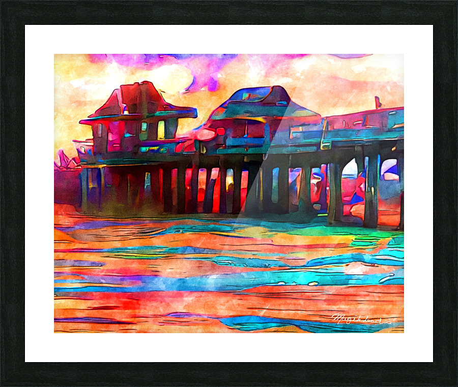 Naples Pier Watercolor Photography Art Picture Frame print