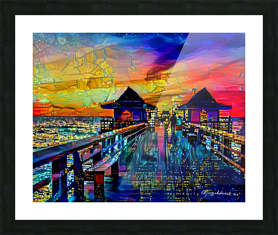 Naples Pier City Lights Picture Frame print