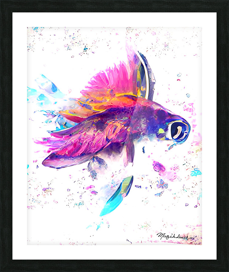 Purple Pink Pretty Fish Picture Frame print