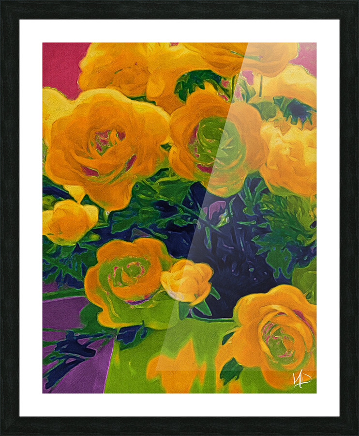 Spring yellow roses Picture Frame print