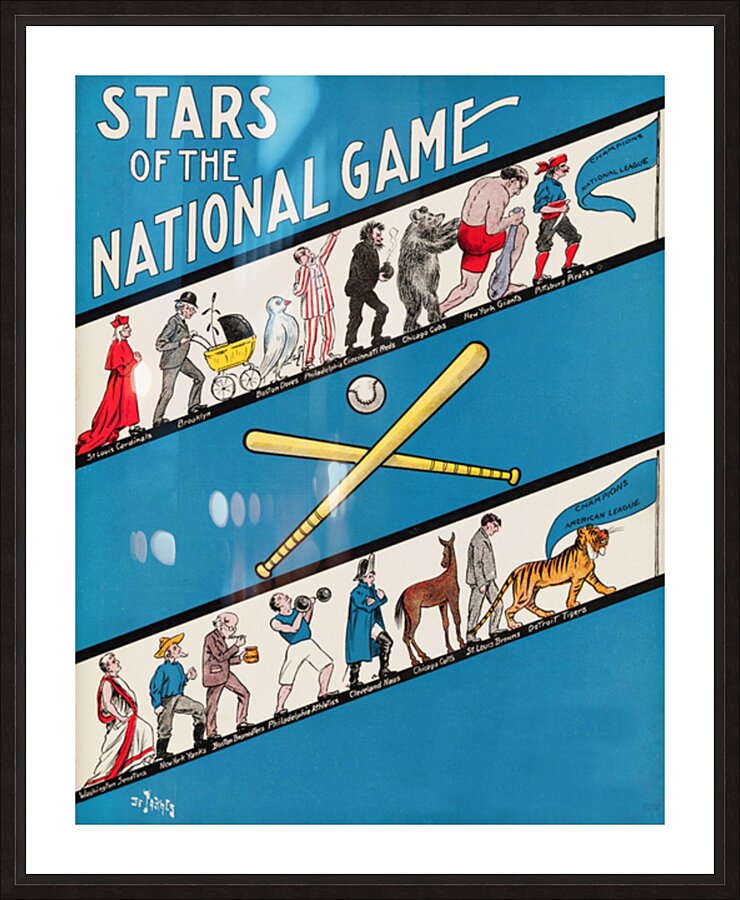 1909 Stars of the National Game Baseball Art Picture Frame print