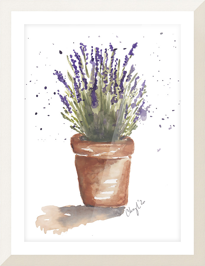  Lavender Watercolor  Impression encadrée