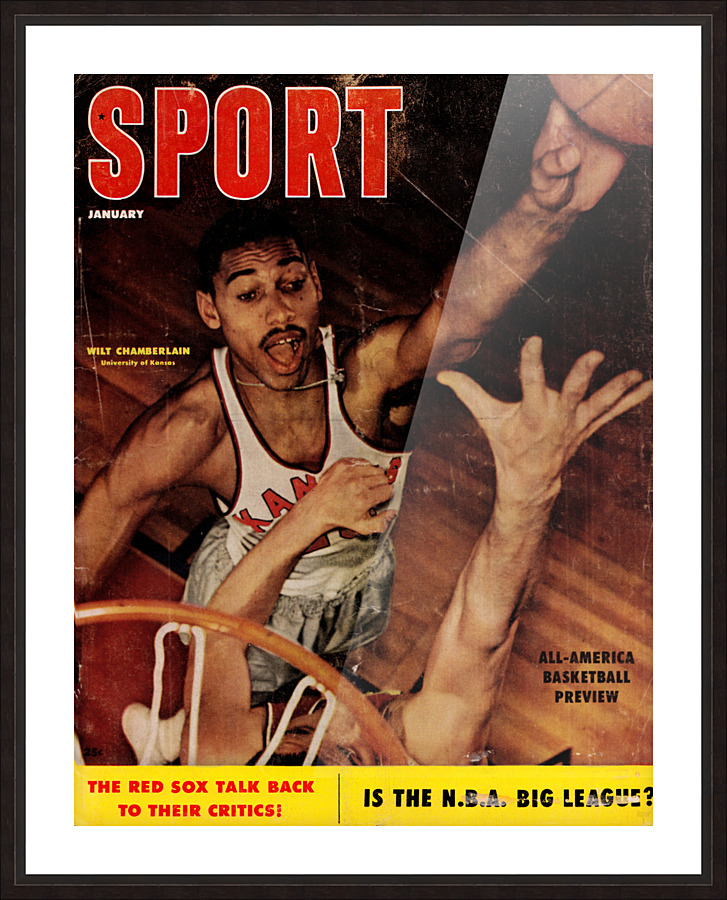 1957 Sport Magazine Wilt Chamberlain Cover Art Picture Frame print