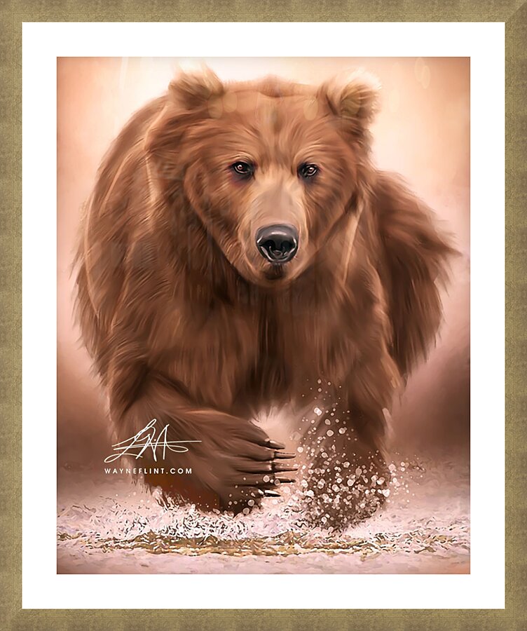 Digital Bear Picture Frame print