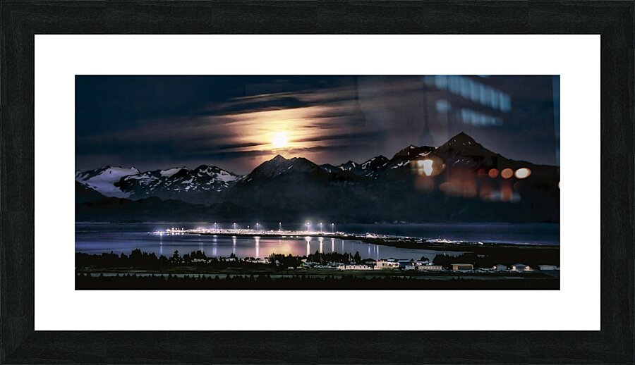 Moonlight over Homer Spit Picture Frame print
