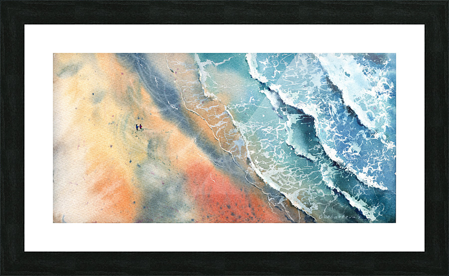 Seaside from a height of flight 1 Picture Frame print