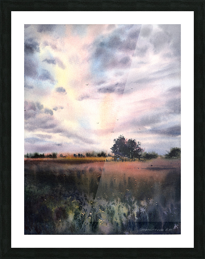 Field and clouds 2  Framed Print Print