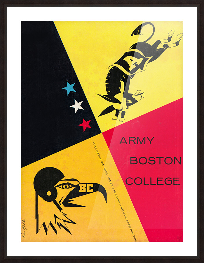 1960 Boston College vs. Army Football Program Cover Art Picture Frame print