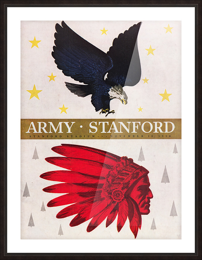 1950 Army vs. Stanford Football Program Cover Art Picture Frame print