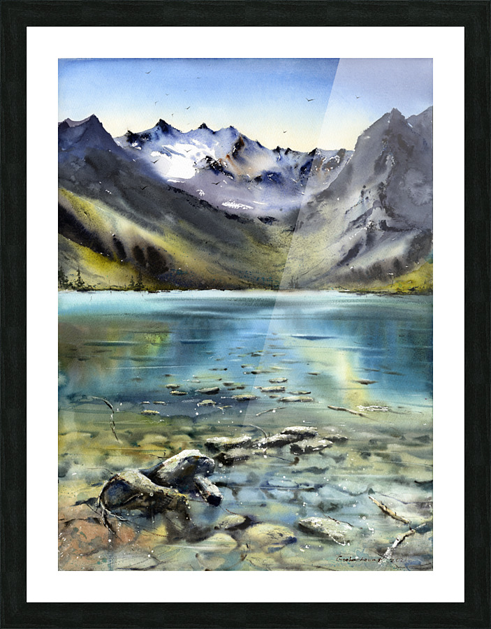 Turquoise lake 2 Picture Frame print