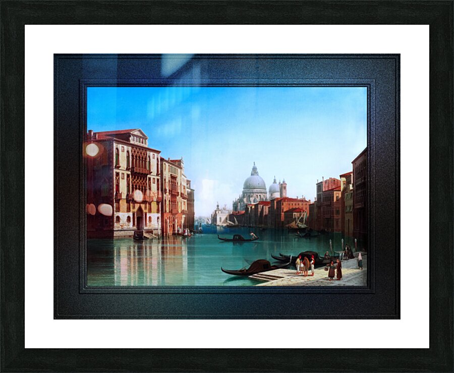 View of Canal Grande in Venice by Gustaf Wilhelm Palm Remastered Xzendor7 Classical Fine Art Old Masters Reproductions Picture Frame print