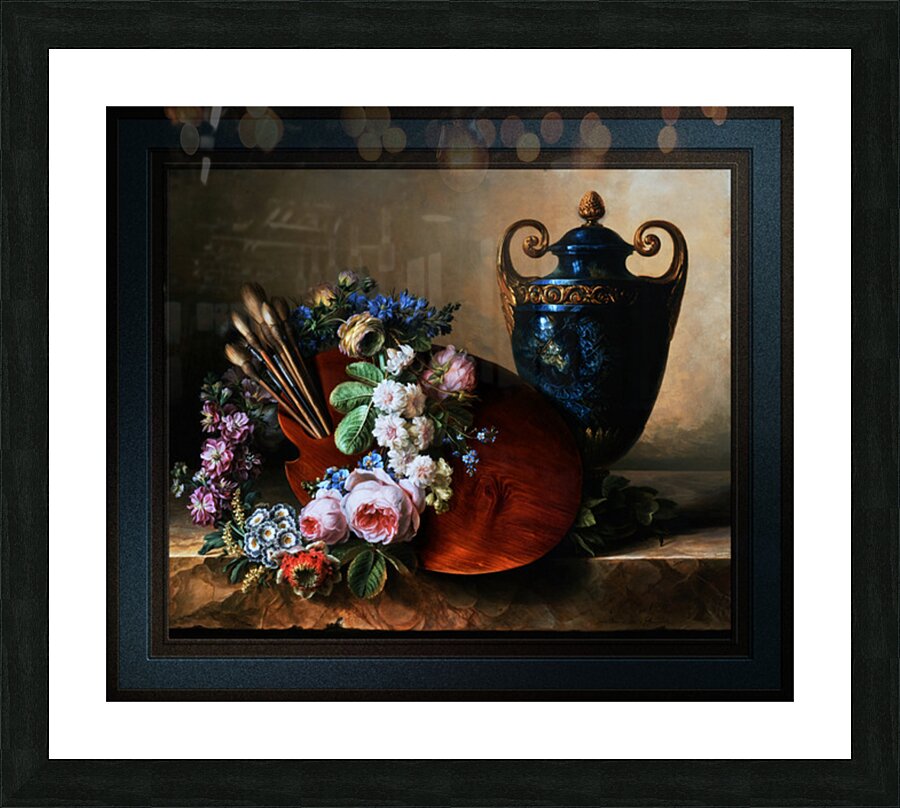 Still life A Homage to Van Spaendonck by Charlotte Eustace Sophie de Fuligny-Damas Remastered Xzendor7 Classical Fine Art Old Masters Reproductions Picture Frame print