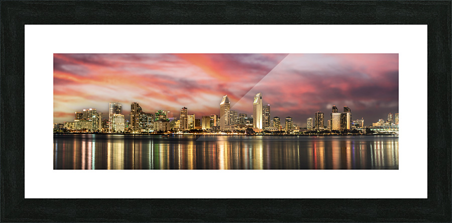San Diego Skyline Sunset Picture Frame print