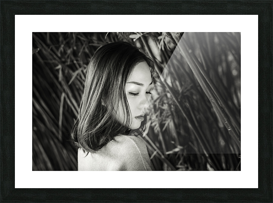 Young Chinese black and white portrait Picture Frame print