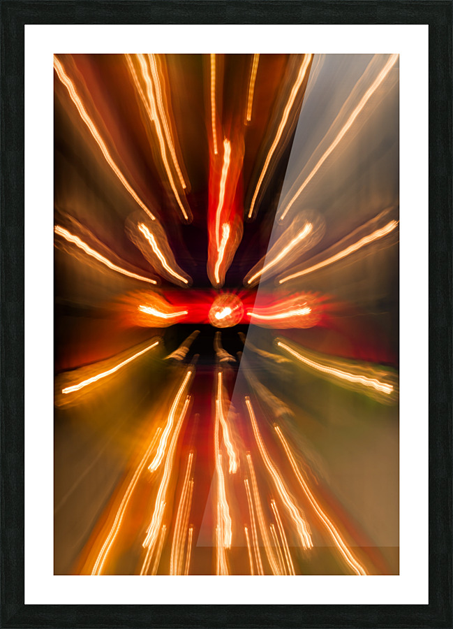 Zooming on light bulbs background Picture Frame print