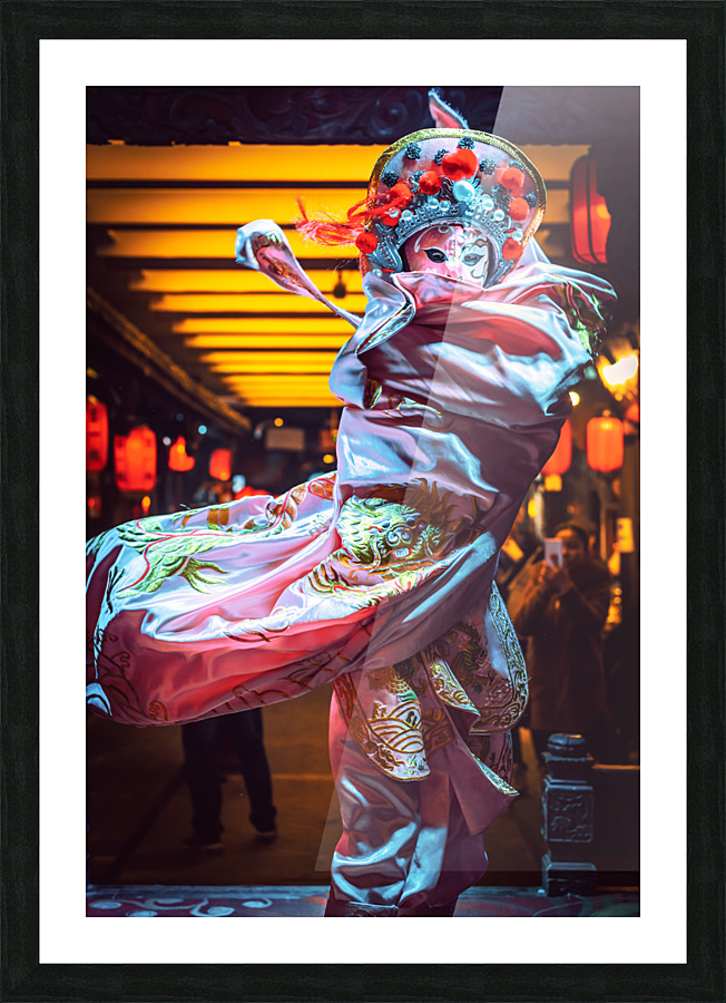 Chinese actress performs a traditional face-changing show Picture Frame print