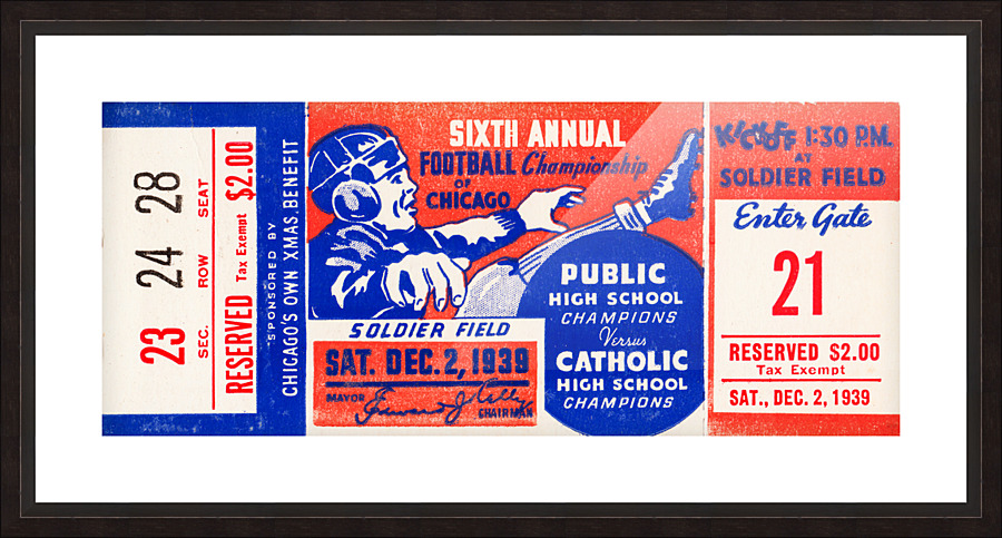 1939 Chicago Public vs. Catholic Schools Championship Picture Frame print