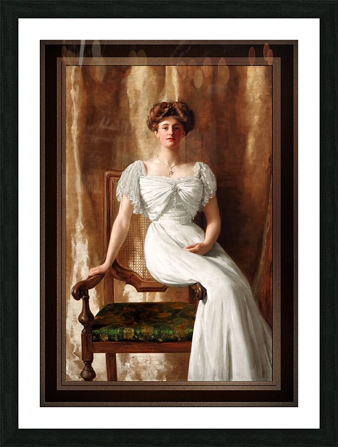 Portrait of The Hon. Mrs Harold Ritchie by John Collier Remastered Xzendor7 Classical Fine Art Old Masters Reproductions Picture Frame print