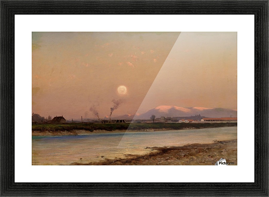Geneva seen from the Arve river Picture Frame print