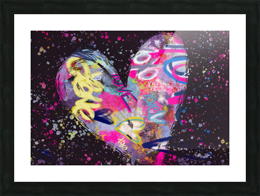 Black Large Heart Picture Frame Printing