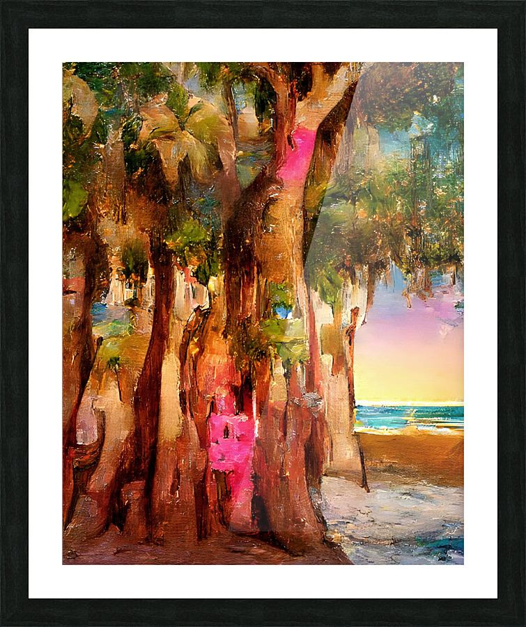 Naples Beach Banyan Tree  Framed Print Print