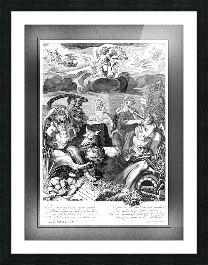 Allegory of the Marriage of Emperor Ferdinand II and Eleanor Gonzaga Remastered Xzendor7 Classical Fine Art Old Masters Reproductions Picture Frame print