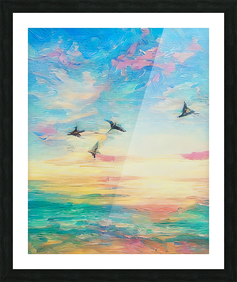Pastel Frigates Over Gulf Waters Picture Frame print