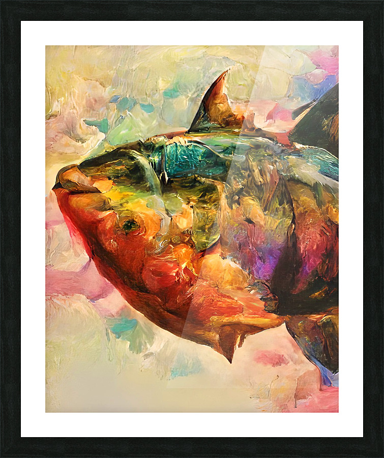 Pastel Fish Picture Frame print