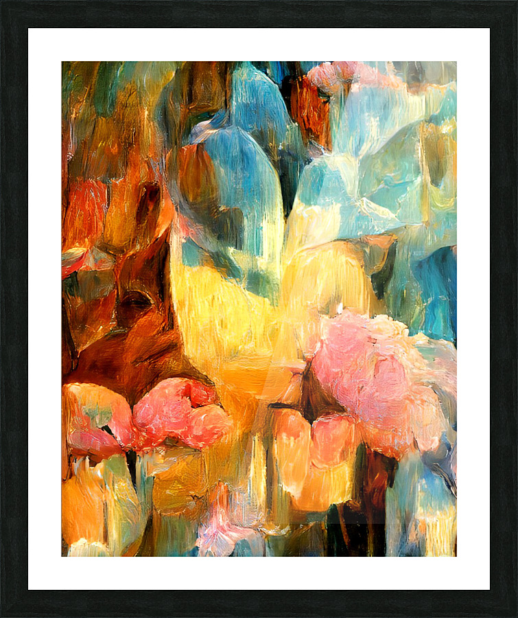 Pastel Flowers Cornucopia  Picture Frame print