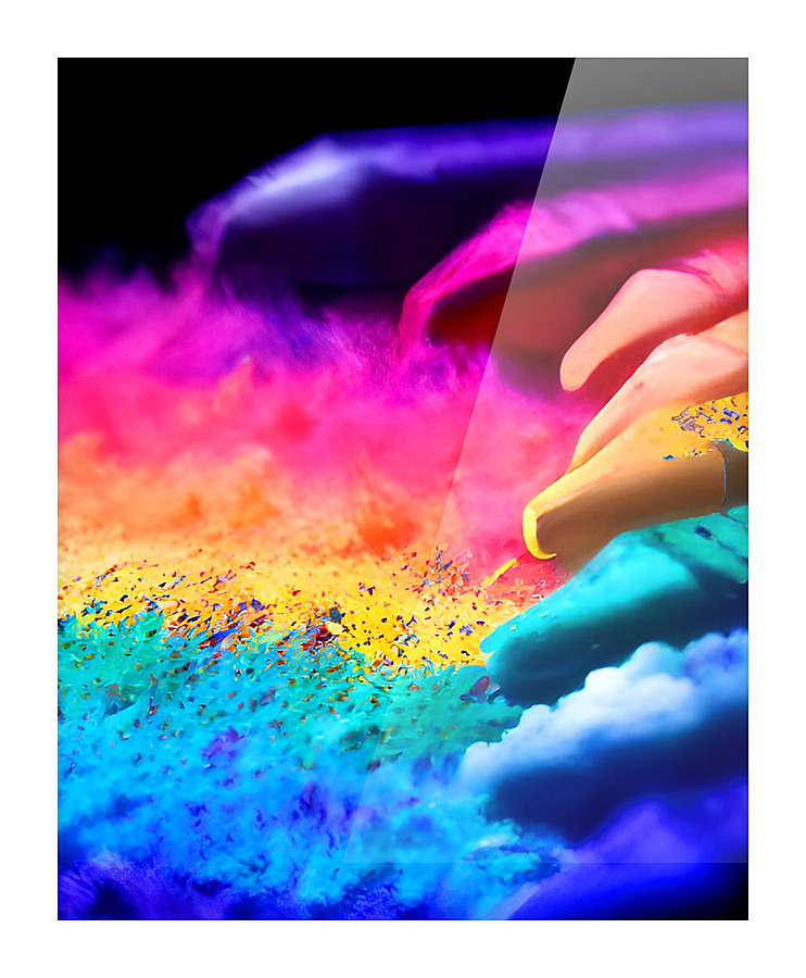 Rainbow Chaulk Picture Frame print