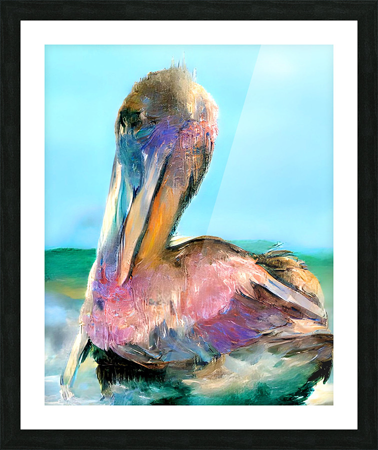 Dockside Pastel Pelican  Picture Frame print