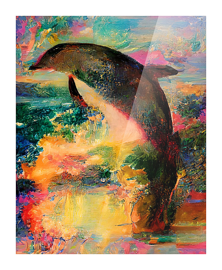 Mystical Dolphin Picture Frame print