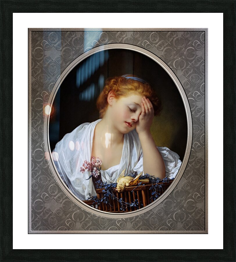 A Girl With A Dead Canary by Jean-Baptiste Greuze Remastered Xzendor7 Classical Art Old Masters Reproductions Picture Frame print