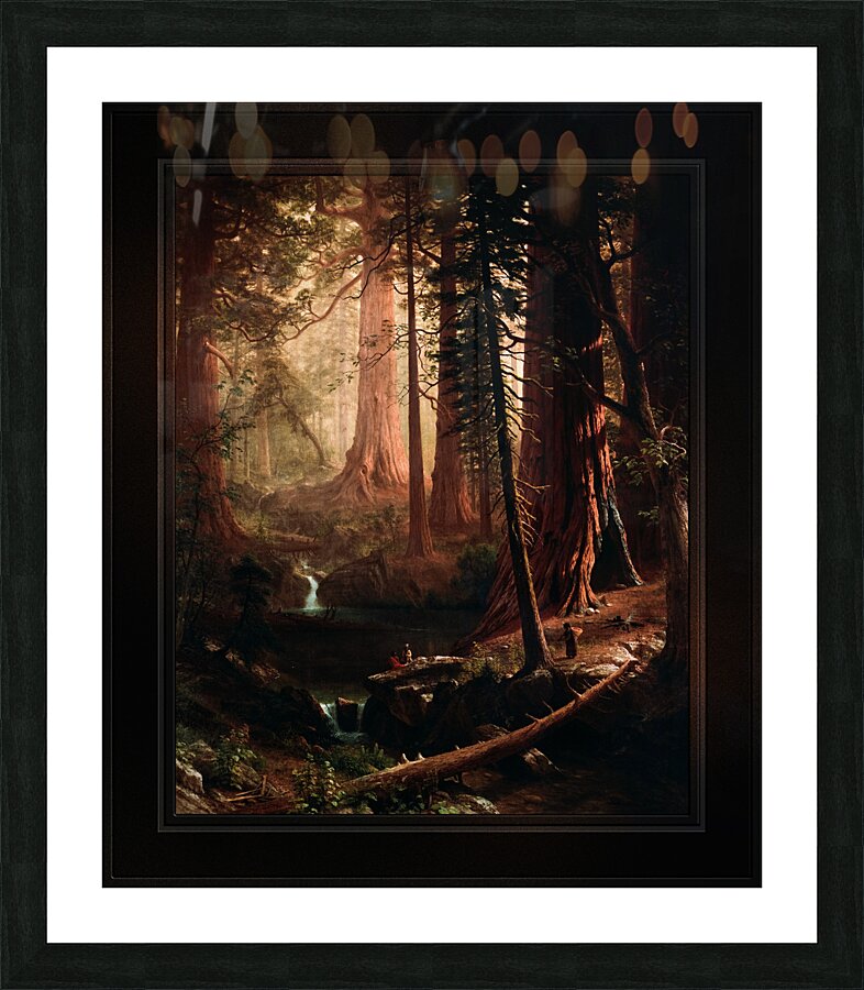 Giant Redwood Trees of California by Albert Bierstadt Remastered Xzendor7 Classical Fine Art Old Masters Reproductions Picture Frame print