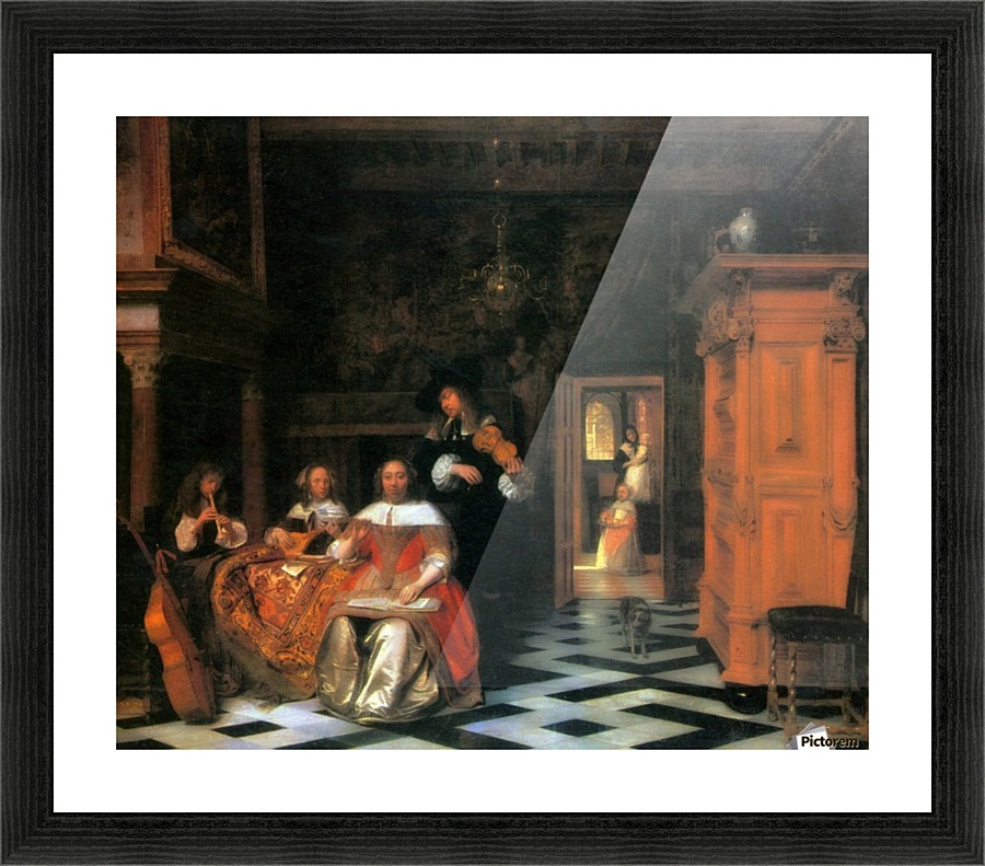 Family portrait in an opulent interior, 1663 Picture Frame print